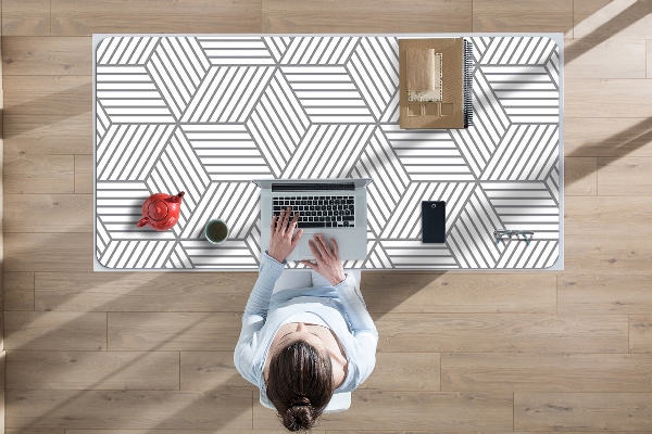 Desk pad Gray 3D cube