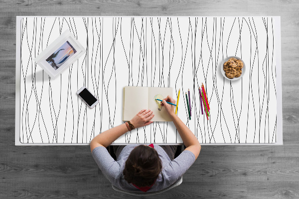 Full desk protector chaotic lines