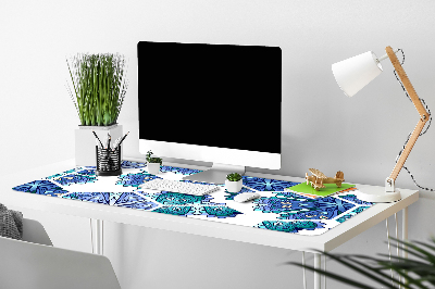 Desk mat hexagonal flowers