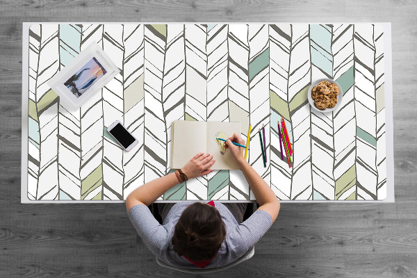Large desk mat for children herringbone