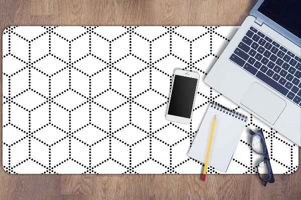 Large desk pad PVC protector gray cubes