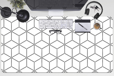 Large desk pad PVC protector gray cubes