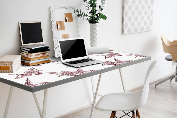 Large desk mat table protector origami birds