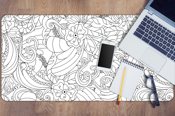 Large desk mat for children doodle pattern