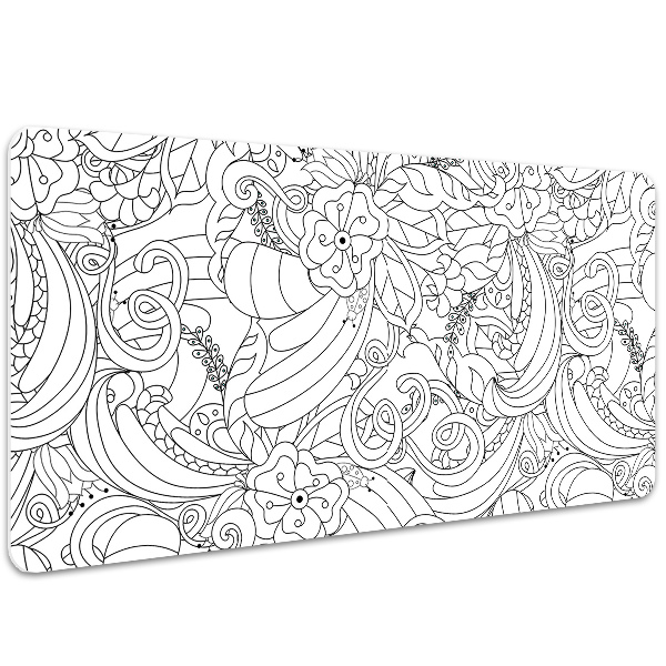Large desk mat for children doodle pattern