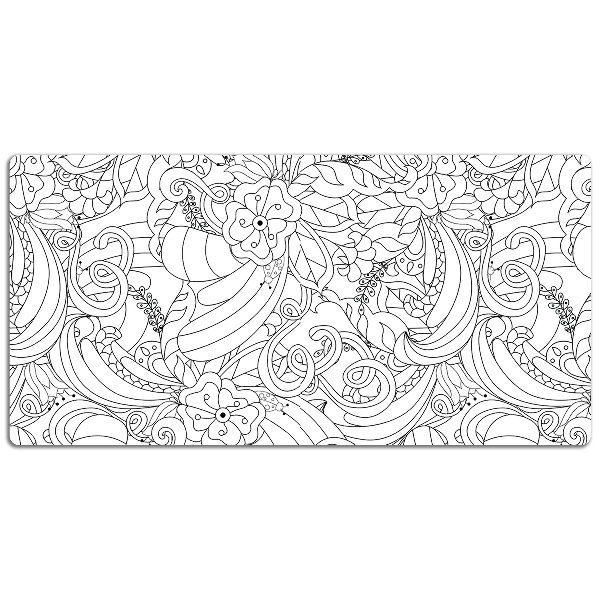 Large desk mat for children doodle pattern