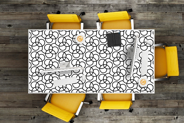 Desk mat Wheels black and white