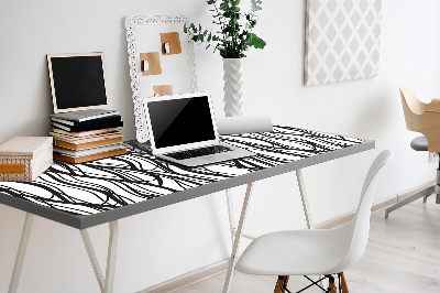 Large desk mat table protector wavy lines