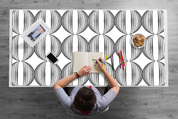 Full desk pad Circles retro pattern