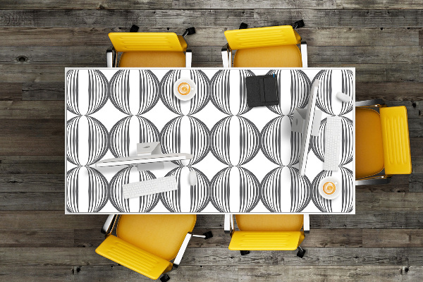 Full desk pad Circles retro pattern