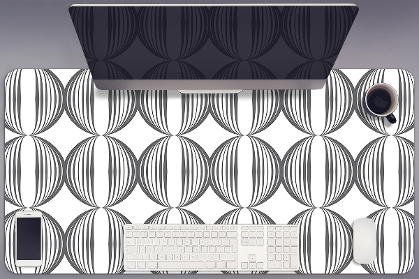 Full desk pad Circles retro pattern