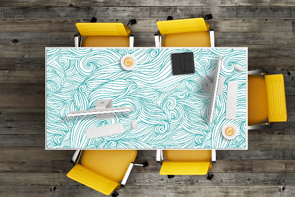 Large desk pad PVC protector vintage waves