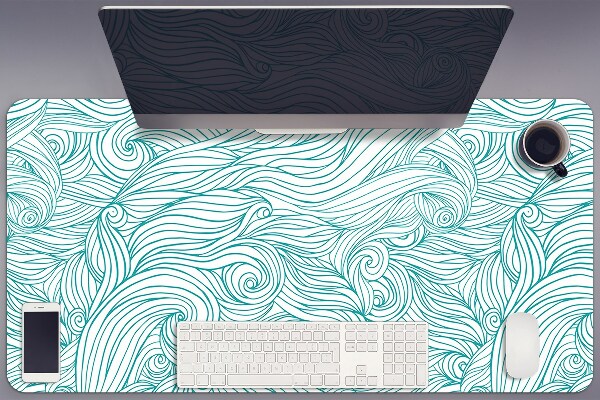 Large desk pad PVC protector vintage waves