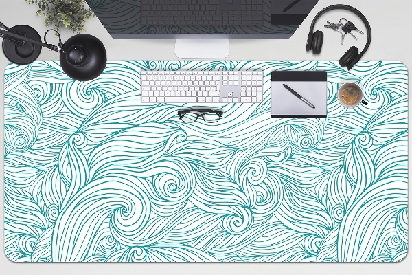 Large desk pad PVC protector vintage waves