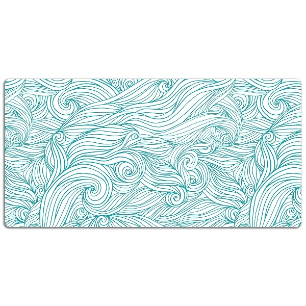 Large desk pad PVC protector vintage waves