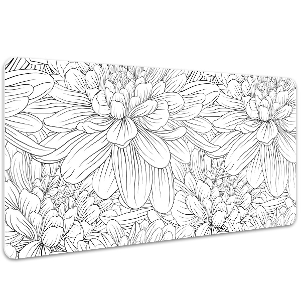 Full desk pad sketched flowers