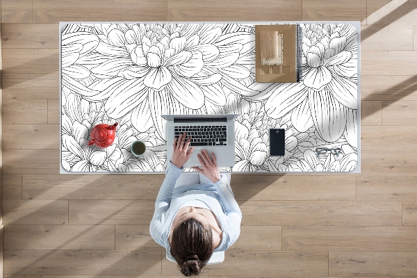 Full desk pad sketched flowers