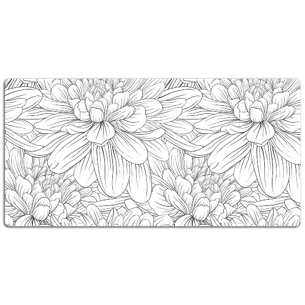 Full desk pad sketched flowers