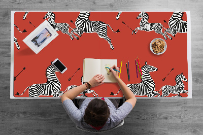 Large desk mat for children zebra