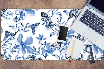 Desk pad blue flowers