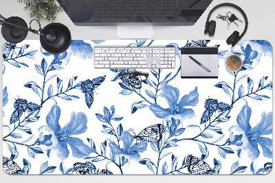 Desk pad blue flowers