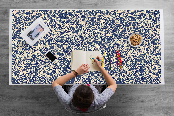 Desk pad blue flower