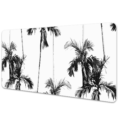 Desk mat Black and white palm