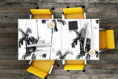 Desk mat Black and white palm