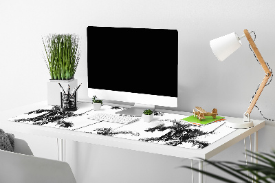 Desk mat Black and white palm