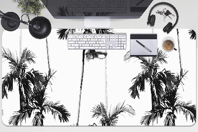Desk mat Black and white palm