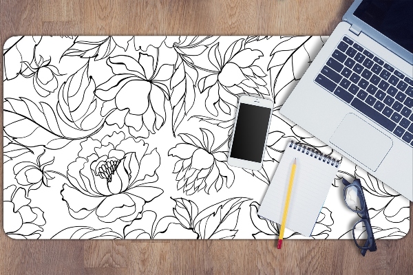 Full desk mat peony flowers