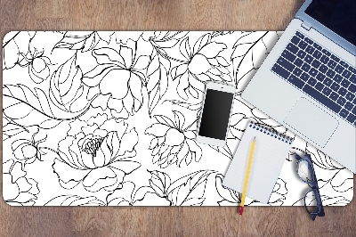 Full desk mat peony flowers