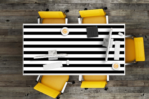 Large desk mat table protector horizontal lines