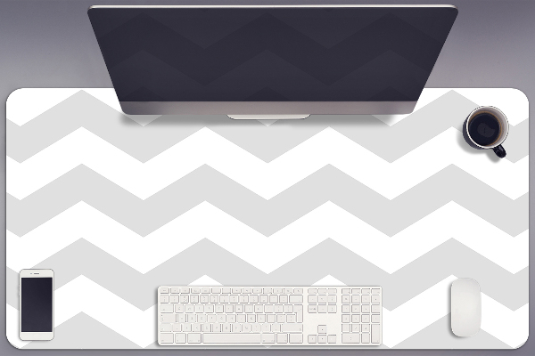 Large desk mat table protector Gray zig zak
