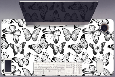 Desk mat Black and white butterfly