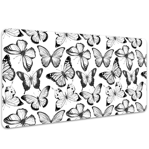 Desk mat Black and white butterfly