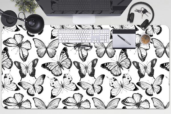 Desk mat Black and white butterfly