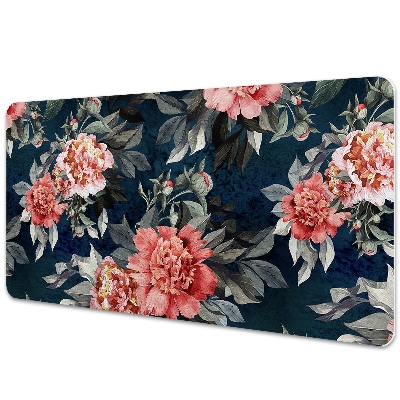 Full desk protector red peonies