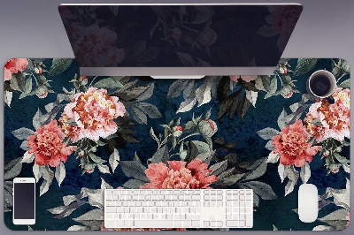 Full desk protector red peonies