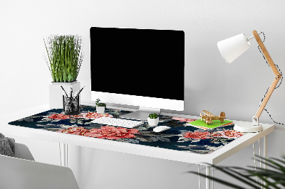 Full desk protector red peonies