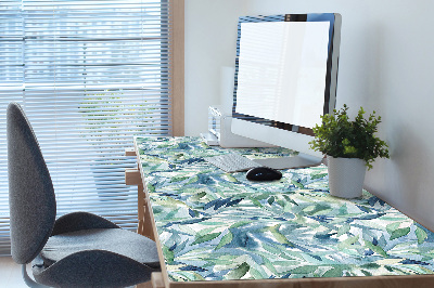 Full desk protector pastel leaves