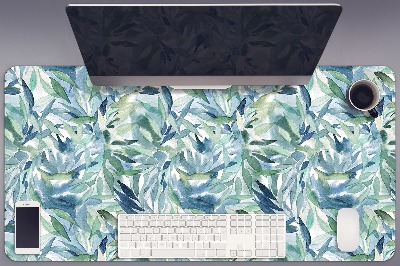 Full desk protector pastel leaves