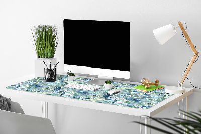 Full desk protector pastel leaves