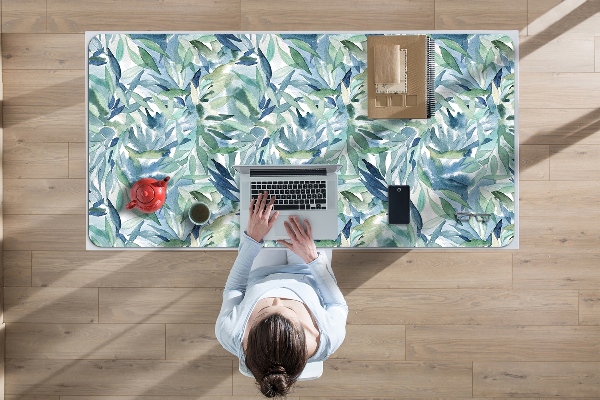 Full desk protector pastel leaves