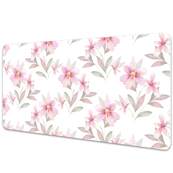 Large desk mat table protector pink flowers