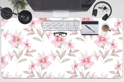 Large desk mat table protector pink flowers