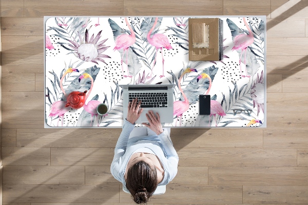Large desk mat for children Flamingos