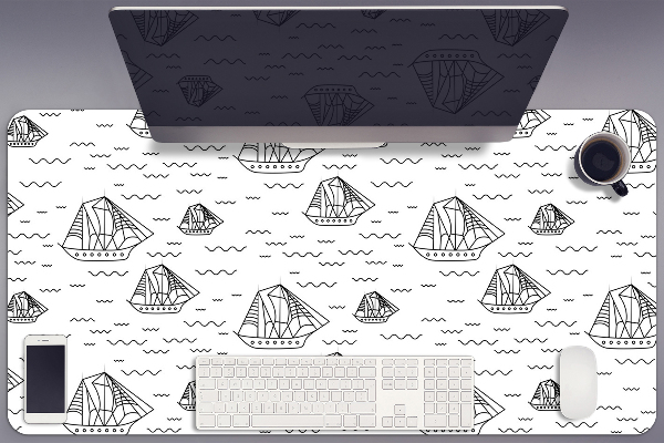 Full desk pad Sailing ships at sea