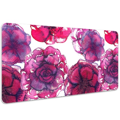 Large desk mat table protector Red roses