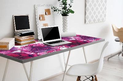 Large desk mat table protector Red roses